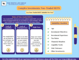 Non-traded REITs, complex investments, featured by top securities fraud attorneys, The White Law Group