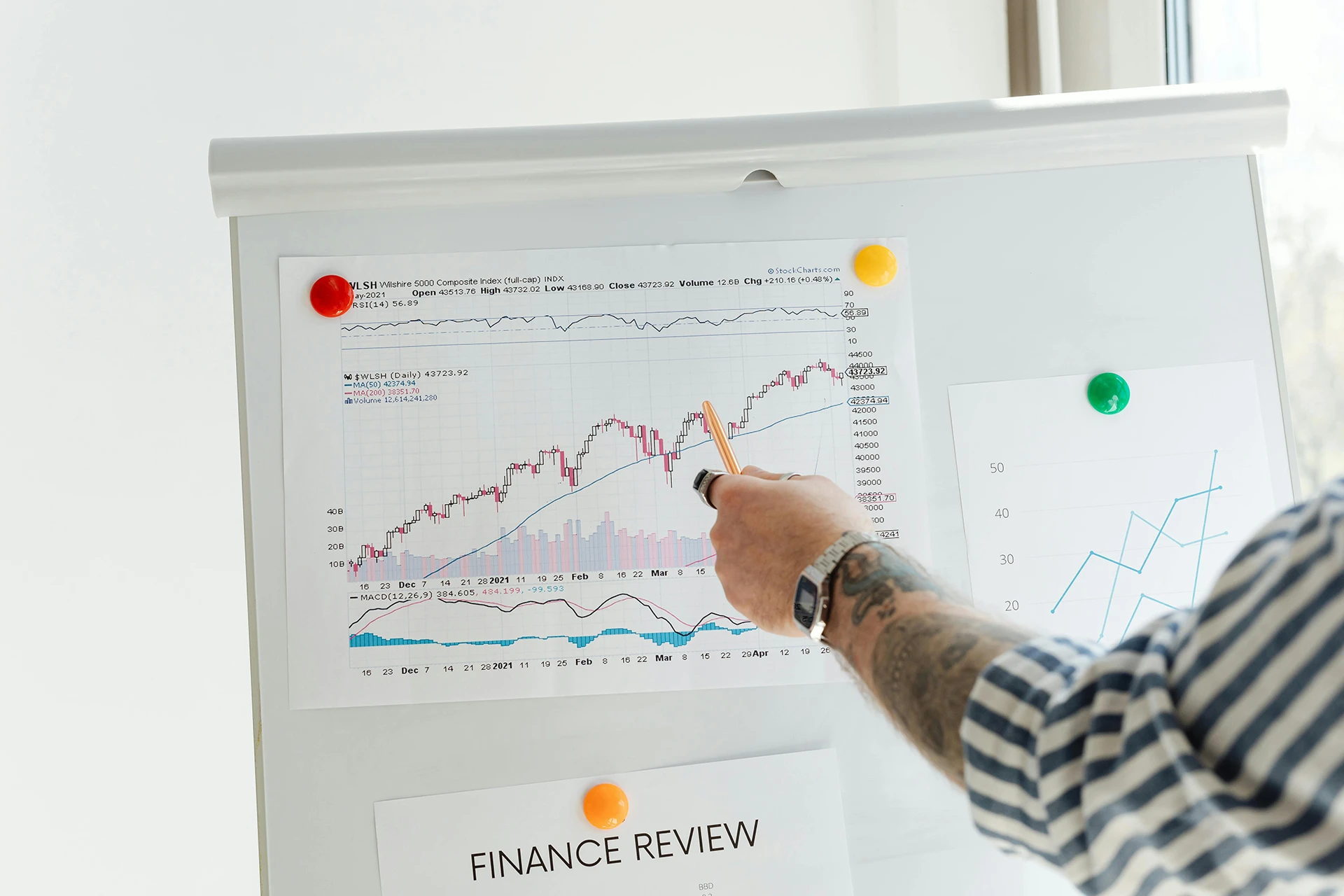 A person studying investment data on paper, as someone who works at Hedgehog Investments would do