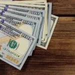 American currency on a table